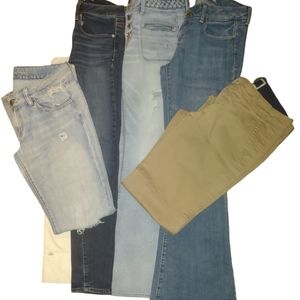5 pair of American eagle jeans size 8 Bundle